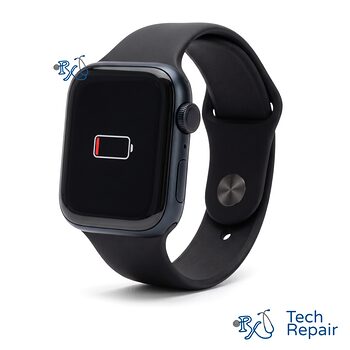 Apple Watch SE 3 (3rd Gen) showing an empty battery icon for battery replacement